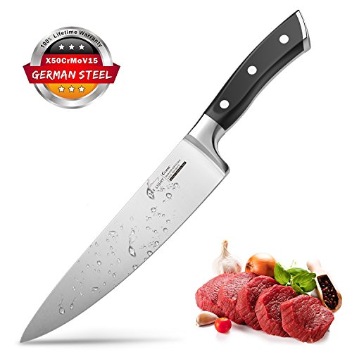 SKY LIGHT Kochmesser Profi 20 CM Küchenmesser Allzweckmesser Chefmesser Schärfsten Klinge Hochkohle Rostfreier Stahl Rutschfest Griff Köche Messer zum Schneiden Hacken