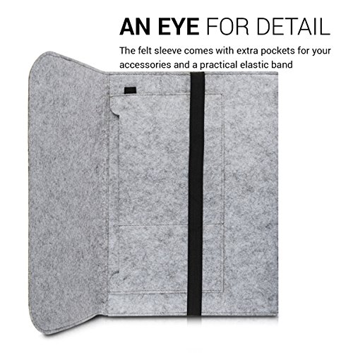 kwmobile Laptoptasche Filz Sleeve f  r 17  17 3  Laptop   Notebook   Ultrabook - Notebook Tasche Schutzh  lle Laptop Case H  lle in Grau mit Innentasc