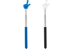 KERATOBLEEM 2 Stück Zeigestab Ausziehbar, Teleskop Lehrer Zeiger, Klassenzimmer Finger Zeigestock, Edelstahl Ausziehbarer Zeigestab für Unterricht im Klassenzimmer, Vorlesungen und Lesen-Schwarz&Blau