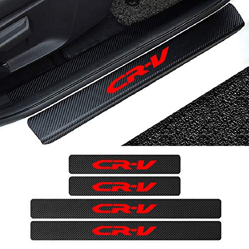 L&U 4 stücke autotürschwellenverschleißplattenschutz kohlefaser Aufkleber für Honda zubehör,CRV