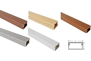 netproshop 1m Kabelkanal 12,7x11mm Außenmaß selbstklebend (Verbinder verfügbar), Farbe:Dunkelbraun Meliert