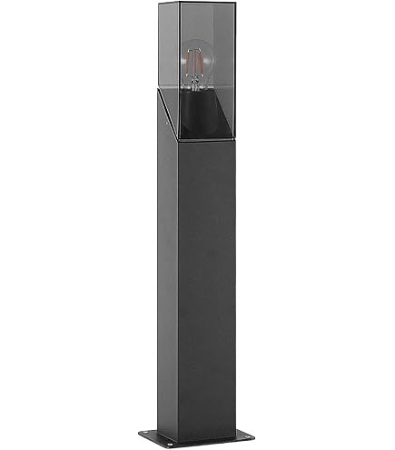 Lucande Keke Außenleuchte – Moderne Pollerleuchte Aus Aluminium, IP44, Schwarz, 70 Cm Hoch, E27 Fassung