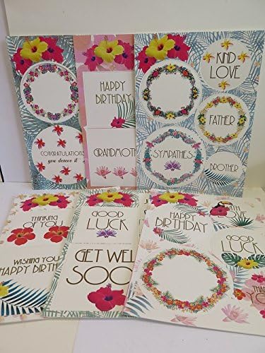 12 Sheets x A4 Pretty Floral Card Topper Die Cuts Push Out Sentiments AM933