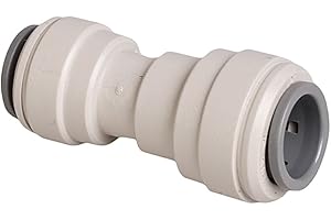 STRAIGHT REDUCER 1/4" X 3/8" John Guest straight Reduce connector 1/4" PF (quick connect) x 3/8" PF Speed fittings for water filters, reverse osmosis systems, vending machines, Side by side refrigerators