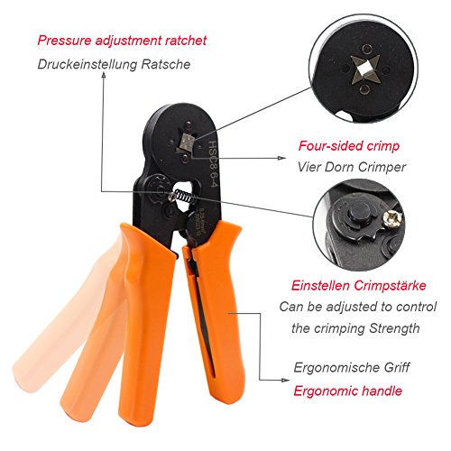 1000Pcs Crimpzange Aderendhülsen Set, Aderendhülsen Crimpen in quadratischer Form, Aderendhülsen Sortiment 0,25-6mm², mehr als 1000tlg - 2