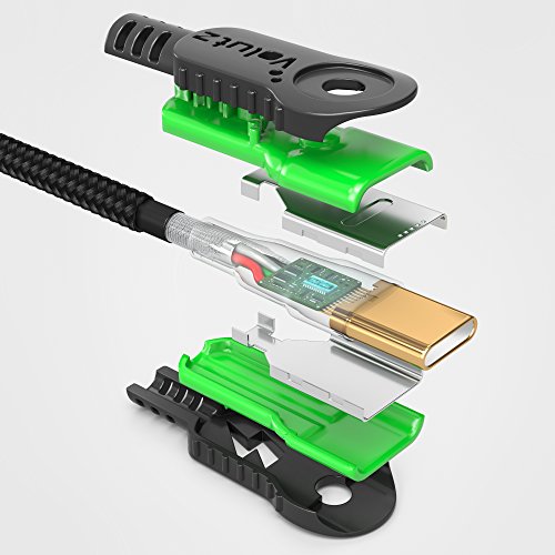 Volutz USB Type-C Cable - USB-A to C (5-Pack; 10ft, 6.5ft, 2X 3.3ft,1ft) Braided, Lightning Fast Charging Leads for Samsung Galaxy S9 S8 Note 8 A3 A5 A7 2017, Switch, LG G5 G6, HTC 10 etc Equilibrium+