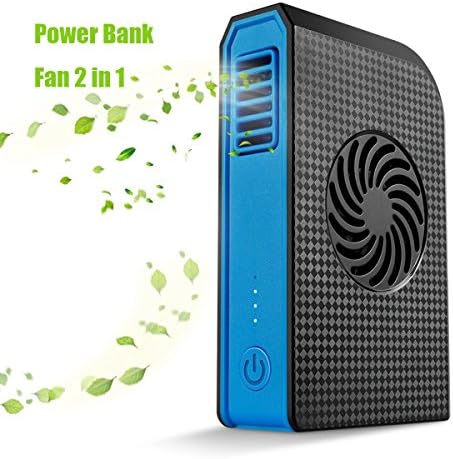 Power Bank Cooling Fan, JoysoulEU Portable Bladeless 3 speed Travel Fan Pocket Fan Desk Box Fan, 6000mAh Power Bank Rechargeable Fan for Home Office Travel Daily Use (Black)