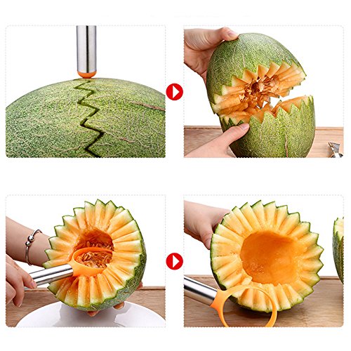 (7 Kits) Messer von Obst/Allesschneider Obstschale/Mahlwerk/Sparschäler/Melone Skulptur/Tablett von Obst Mandoline Multifunktionale - 3