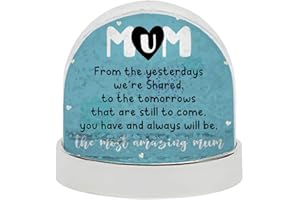 GETAGIFT The Most Amazing Mum, Birthday/Thank You Gifts for Her/Mum from Daughter Son, Mother's Day Present Snow Globe Dome Glitter Shaker. (Silver)