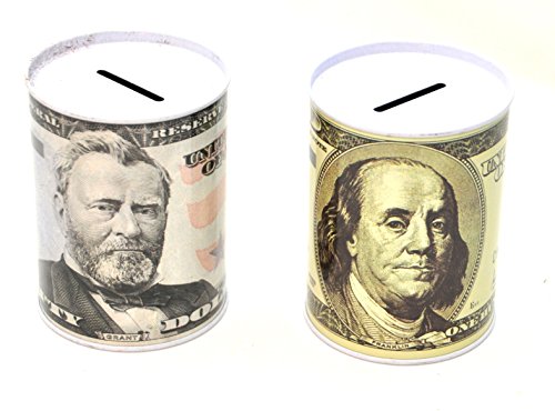 2 X Spardose Dollar Sparbüchse USA Amerika METALL nicht zu Öffnen by schenkfix - 2