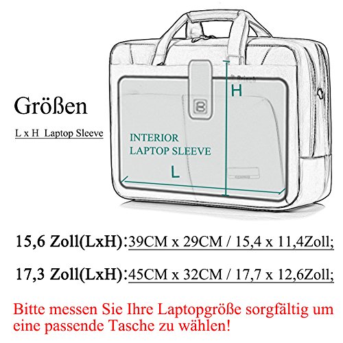 Laptop Tasche, BRINCH 15,6 Zoll Nylon Stil geräumig Multi-Fach Laptop Schultertasche Messenger Bag Handtasche Tablet Aktentasche Umhängetasche für 15 – 15,6 Zoll Laptop / Notebook / Macbook / Tablet Computers,Schwarz - 7
