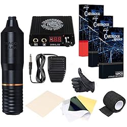 Dragonhawk Tattoo Kit Pen Rotary Tattoo Machine Pen 30pcs Tattoo Needles Power Supply