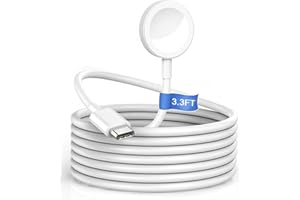 CASE LOGIC Chargeur Apple Watch，2024 Version améliorée -Apple Watch de Charge Rapide Magnétique USB‑C(1m) Câble,Sans Fil Station de Charge Rapide Magnétique vers Apple Watch Series 9/8/7/6/SE/5/4/3/2/1，Ultra 2/1