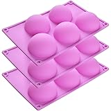 Newk Stampo in silicone a 5 fori per semisfera, 3 confezioni da 5 stampi a mezza sfera per realizzare bombe al cioccolato, to