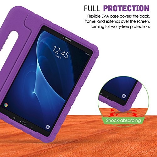 MoKo Samsung Galaxy Tab A 10.1 Hülle – Superleicht EVA Stoßfest Kinderfreundlich Kinder Schutzhülle mit umwandelbarer Handgriff Handle/Standfunktion für Galaxy Tab A (2016) T580N 10.1″ Tablet-PC, Violett - 6