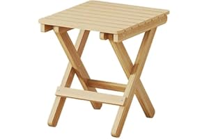 NISHZHU Small Folding Stool Portable Wooden Stool Chair Lightweights Fold-Up Step Stool Folding Foot Rest for Outdoor 28x36x29cm