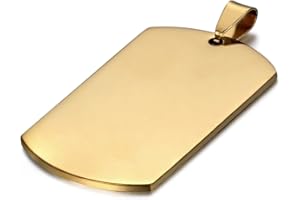 JewelryWe Bijoux Pendentif Collier Gravure Offerte Plaque Militaire Dog Tag Acier Inoxydable Fantaisie pour Homme Couleur Noir avec Sac Cadeau