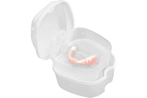 JACKRULER Boîte Dentier, Boîte à Dentier avec Panier Boîte de Rangement Appareil Dentaire pour Protège Dents Clair