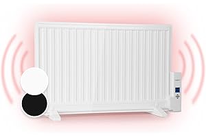 oneConcept Stufa Elettrica Basso Consumo, Termosifone Elettrico Silenzioso da 800W da Muro, Radiatore ad Olio Indipendente e Portatile Smart, Termosifone ad Olio con Touch Control e Termostato