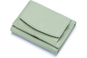 Egurs Portfel mały damski portfel z RFID Wiener-kombi, portfel ze skóry, jasnozielony