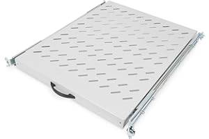 DIGITUS Professional - Baldas extraíbles para armarios de 483 mm (19") - DN-19 TRAY-2-800 - Accesorio delantero y trasero, carga 25 kg, desde 800 mm profundidad, 1 unidades de altura, color gris