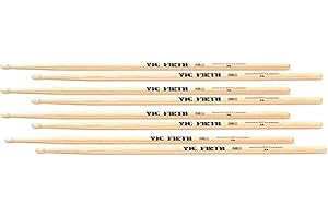 Vic Firth - Bacchette per Batteria Serie American Classic® - 7A - Hickory Americano - Punta di Legno - 4 x paia pacchetto di valore