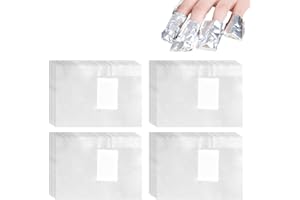 Keyohome 500Pcs Nail Foil Wraps Remover Aluminium Nail Art Soak Off Remover Gel Nail Polish Remover Foil Wraps with Pre-attached Lint-Free Cotton Pads
