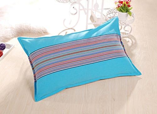 Full buckwheat leather pillow square rectangular long pillow pure buckwheat shell health pillow adult cervical pillow, blue (A)