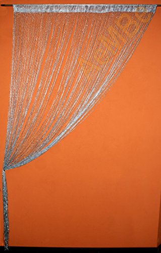 AeMBe – Fadenvorhang Fadengardine Türvorhang – 150cm X 250cm – Grau/Silber – Höchste Qualität - 4