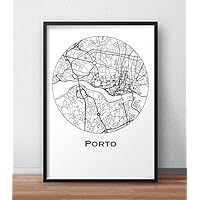 Plakat Porto Portugal Minimalist Map - City Map, Dekoration, Geschenk