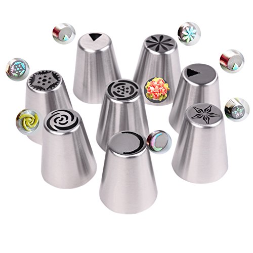 candora® russische Paspelierung Tipps 46pcs 25 Set integrierter Formen Kuchen dekorieren Mund Edelstahl groß Größe Kuchen dekorieren Tools - 4