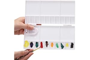 WEIESCIE Palette Malen, Faltbare Kunststoffpaletten, Aquarell Palette Mischpalette,für Ölfarbe Acryl Aquarell (Weiß)