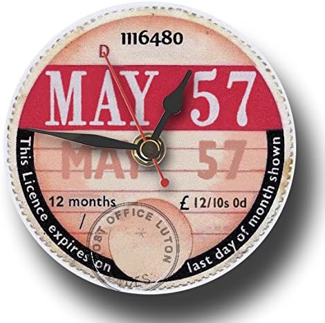 May 1957 Retro Tax Disc Clock, Boxed. Ideal 61st Birthday Gift