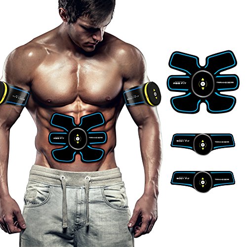 Preisvergleich Produktbild UNEEDIT EMS Muskelstimulator, Bauchmuskeltrainer Muskelstimulation, EMS Trainingsgerät Speziell für Bauch, Arme Beine zur Fettverbrennung und Muskelaufbau für Männer und Frauen Blue