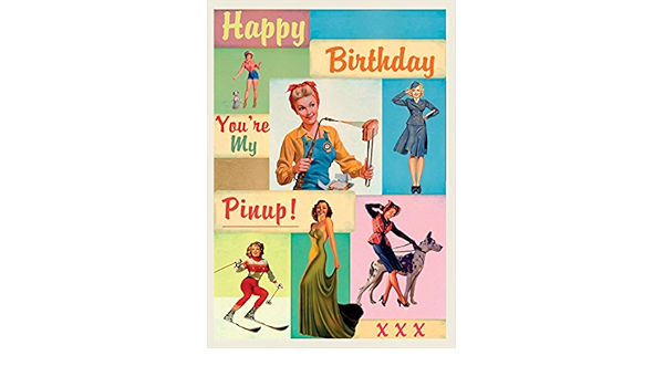 Joyeux Anniversaire Femelle Pinups Carte De Vœux Amazon Fr Cuisine Maison