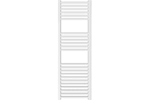 ERCOS Scaldasalviette Termoarredo Bagno Dimensioni 500x1200 MM Radiatore Colore Bianco, Attacchi da 1/2" Fornito Con Kit Montaggio