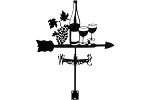 Hilai Weather Vanes Grapes Wine Wind Vanes Metal Weather Vane for Sheds with Screws Waterproof Wind Direction Indicator for Outdoor Garden Roof Decor, Weathervanes For Roofs