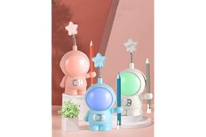 Yeeteesy LED Astronauten Nachtlicht, Spaceman Figure Dimmbar Tischlampe, Astronaut Handwerk Tischlampe Ornament (Rosa)