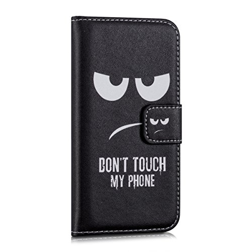 kwmobile Funda para Huawei Ascend Y635 - Carcasa de  Cuero sint  tico  con dise  o Don t Touch my Phone - Case con  Tarjetero 