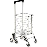 Taşınabilir Katlanabilir Alışveriş Pazar Arabası Altı Tekerlekli Metalik 30 Kg