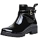 Produktbild ukStore Damen Gummistiefel Regenstiefel Kurzschaft Stiefel Blockabsatz Chelsea Boots Rain Schuhe, Schwarz 38