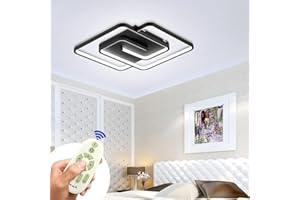 BFYLIN 48W LED Deckenleuchte Modern-förmige Dimmbar Deckenlampe Flur Schlafzimmer Wohnzimmer Lampe Energiespar Licht+FB
