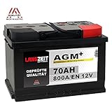 LANGZEIT AGM+ 70Ah 12V 800A/EN Start-Stop Autobatterie VRLA Batterie