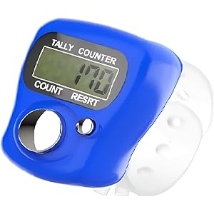 EDNITA Mini Hand Tally Counter Finger Ring Digital Electronic Head Count,Japa Counter Counting Machine for Mantra Jap and Cricket Umpire and Various Counting Purpose Small-Multicolor (Pack-1)