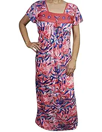 Indiatrendzs Women Hosiery Cotton Maxi Nighty Printed Nightwear Night Gown 44"