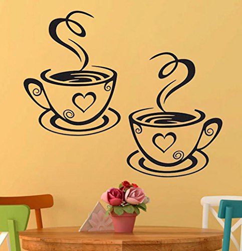 Lumanuby Wandtattoos Küche Wanddeko Kaffee Wandsticker Wandaufkleber für Glasfenster Café Esszimmer Und Restaurant - 4