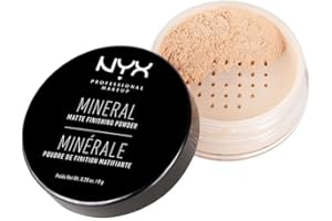 NYX Professional Makeup Mineral Finishing Powder, Polvere libera, Finish matte, Riduce le zone lucide, Tonalità: Light/Medium