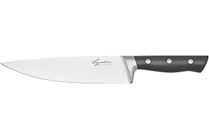 Lagostina Virtuoso, Coltello da Chef 20cm, Versatile, Robusto e Resistente, Lama in Acciaio Inox, Manico Ergonomico Rivettato con Rinforzo, Elevata Affilatura, Taglio senza sforzo