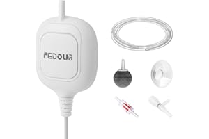 FEDOUR Nano cicha pompka powietrza do akwarium, mini pompka powietrza do akwariów, pompa tlenowa do akwariów do 80 l Betta, akwarium nano