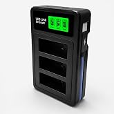 Coverzone GoPro Hero 9 Hero 10 Hero 11 Hero 12 ile Uyumlu 3 Slot LCD Ekranlı USB Batarya Şarj Cihazı AHDBT-901 AHDBT-901C End